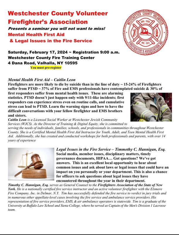 Westchester County Volunteer Firefighter’s Association presents a